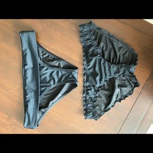 Two Victoria’s Secret black bikini bottoms